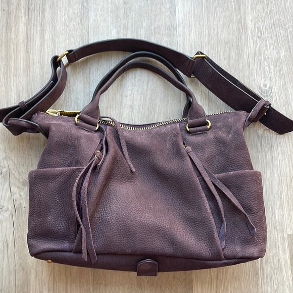 Aimee Kestenberg Handbags - Aimee Kestenberg Small Satchel Purse Handbag Wine Leather